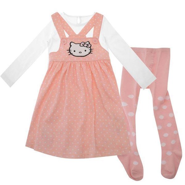 Kleidchen m. LA-Shirt u. Strumpfhose von Hello Kitty